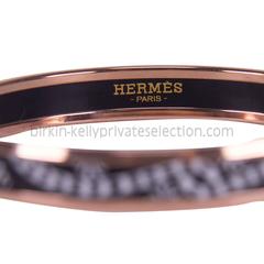 HERMES BRACELET FIN LES LEOPARDS EMAIL PLAQUE OR ROSE Positive Negative 2015.