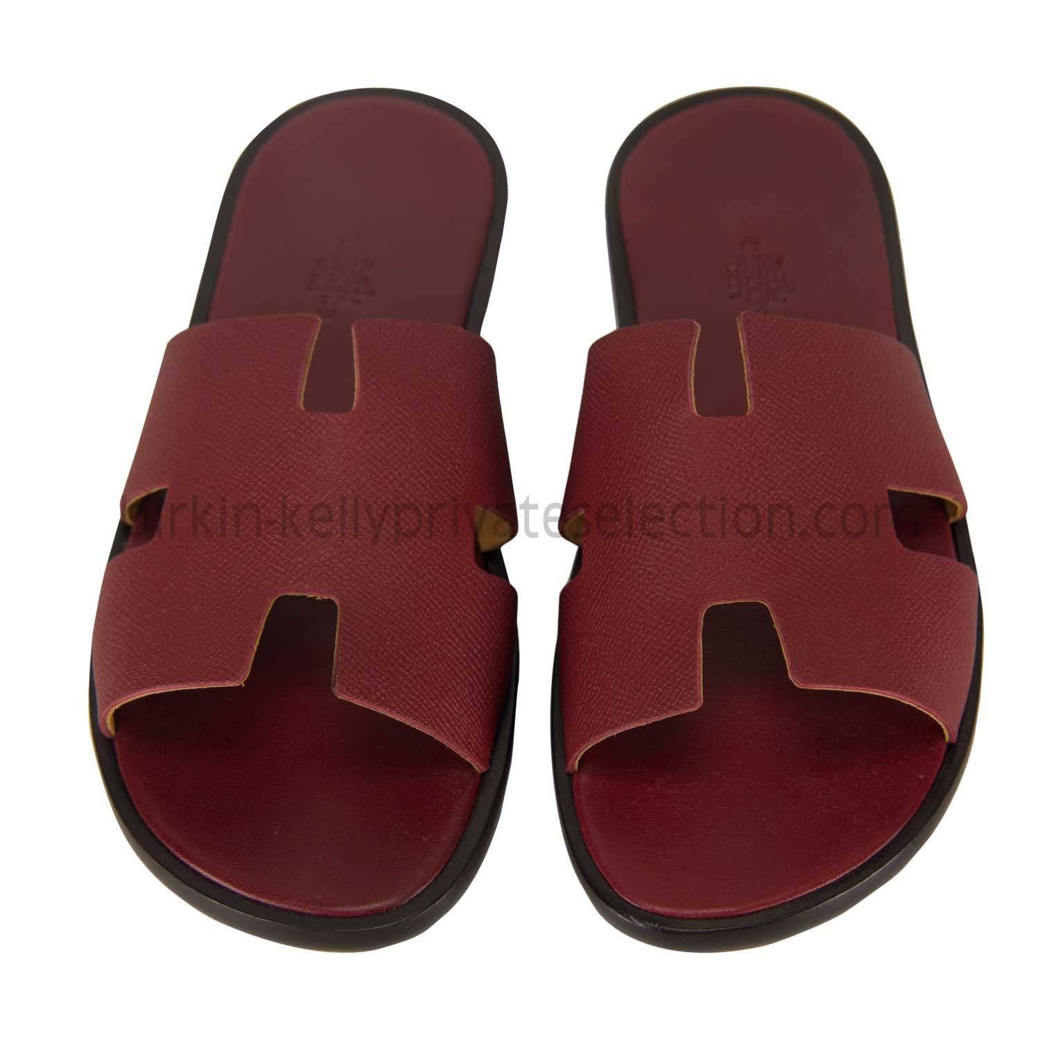 Men's HERMES SANDALS IZMIR Epsom leather 41 Red 2015.