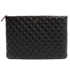 Chanel Black Caviar Leather Portfolio Case