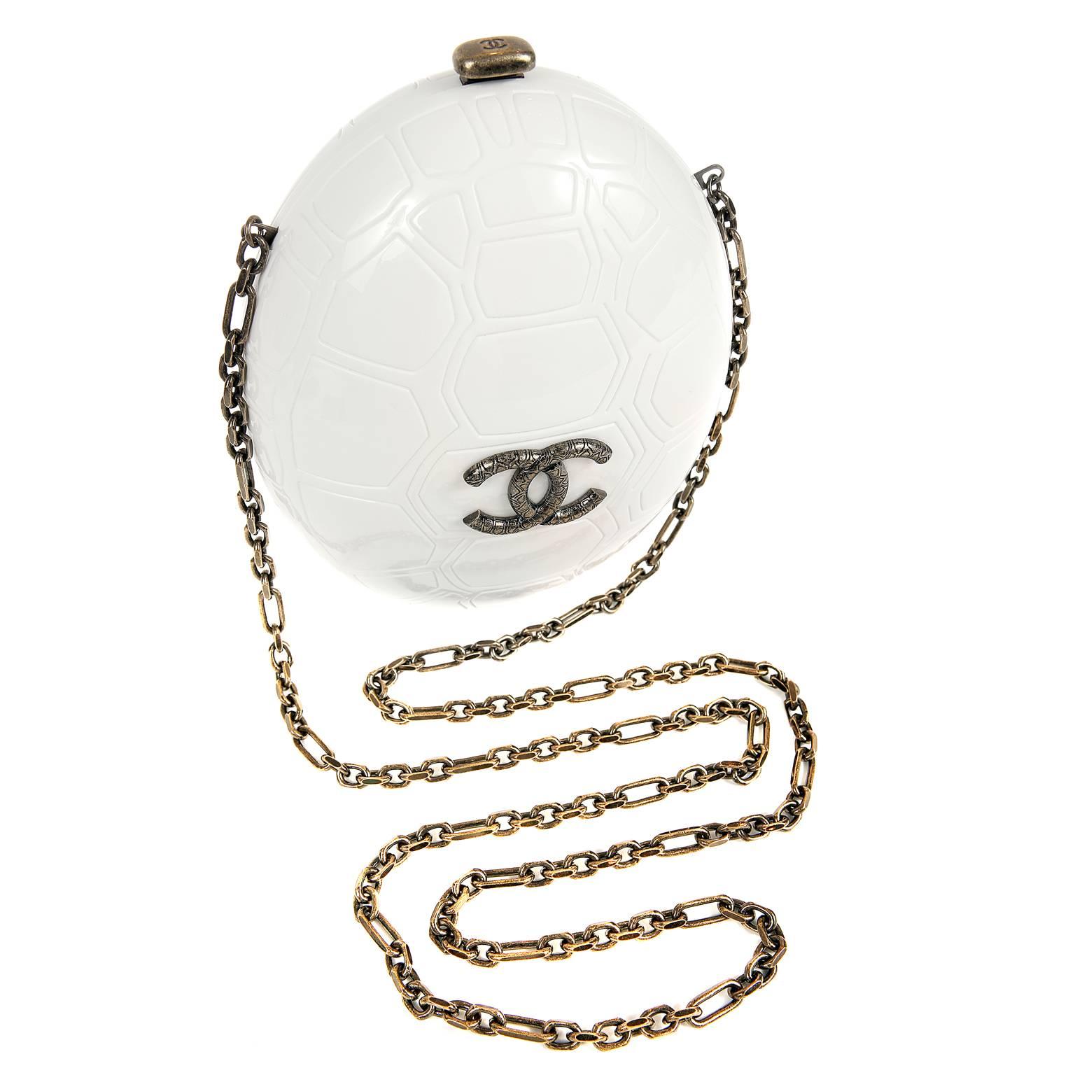 Chanel Ivory Resin Turtle Shell Print Bag with Strap- 2016 CRUISE For Sale