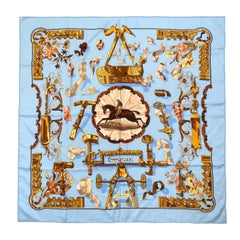 Hermès Powder Blue Copeaux Cashmere and Silk Shawl