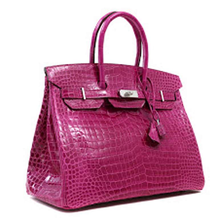 Women's Hermes Birkin Bag Porosus Rose Sherezade For Sale