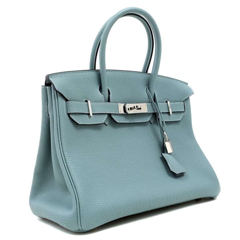 One Hermes Birkin Blue Ciel Togo Bag from 2009. This bag is 30cm.