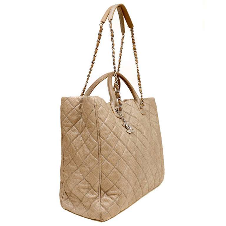 Chanel Python Etoupe Daytote In Excellent Condition For Sale In Malibu, CA