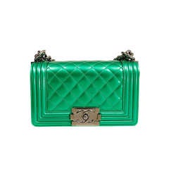 Chanel Limited Edition Emerald Green Patent Boybag