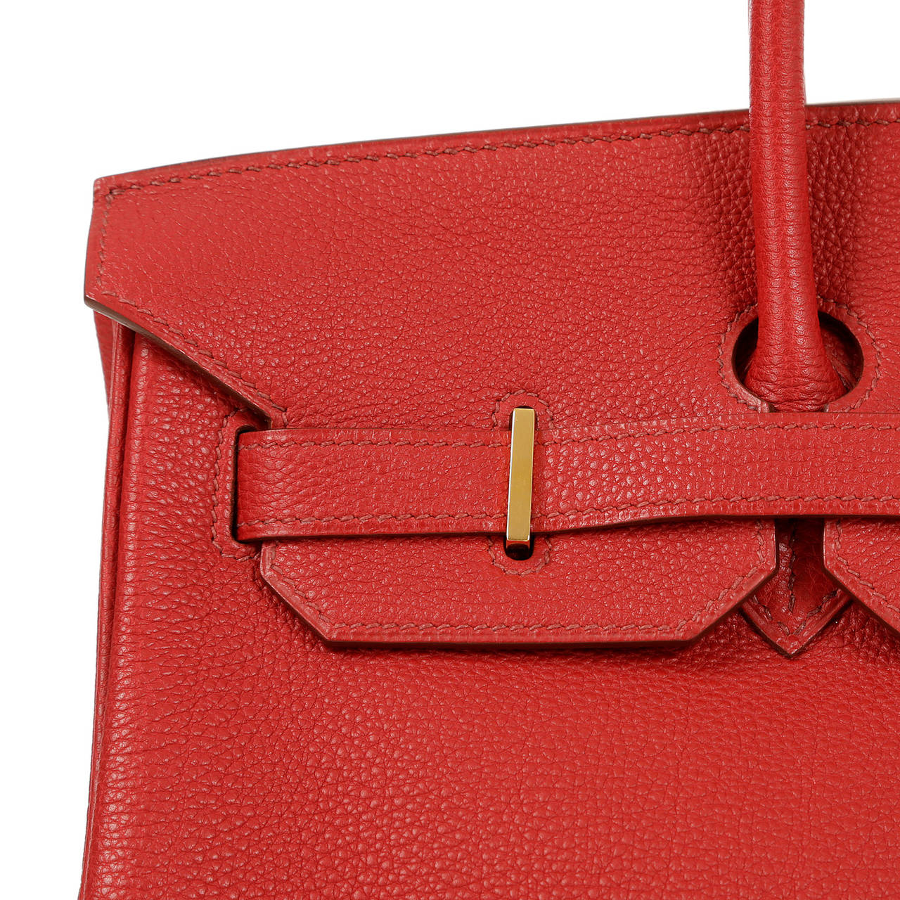 Hermes Red Leather 35 cm Birkin Bag RED TOGO with GOLD hardware at