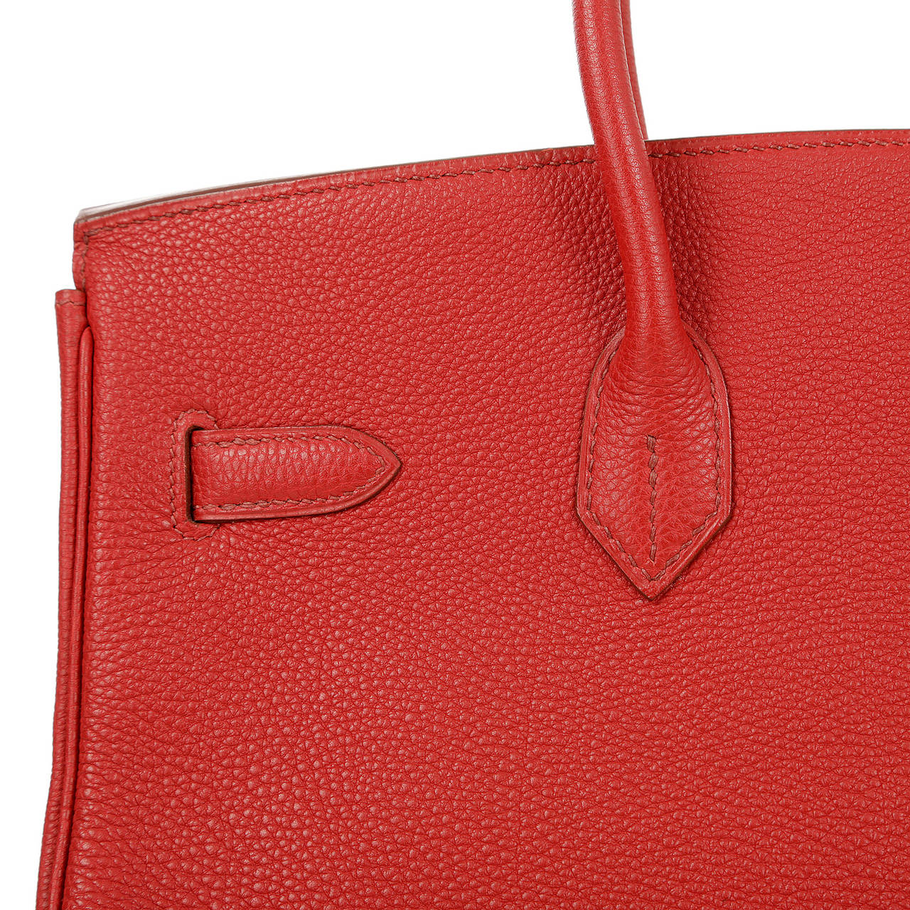 Hermes Red Leather 35 cm Birkin Bag- RED TOGO with GOLD hardware at ...