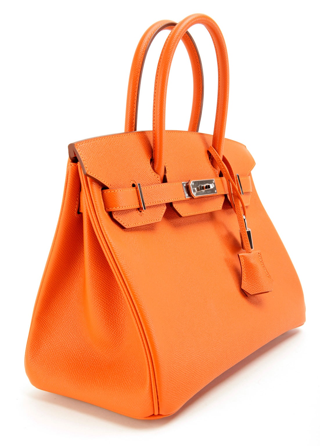 Hermes Orange 30 cm Birkin- Epsom Leather, PHW In New Condition In Malibu, CA
