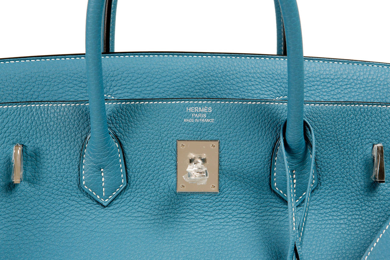 Hermes Blue Jean Birkin Bag- 40 cm Togo Leather PHW 2