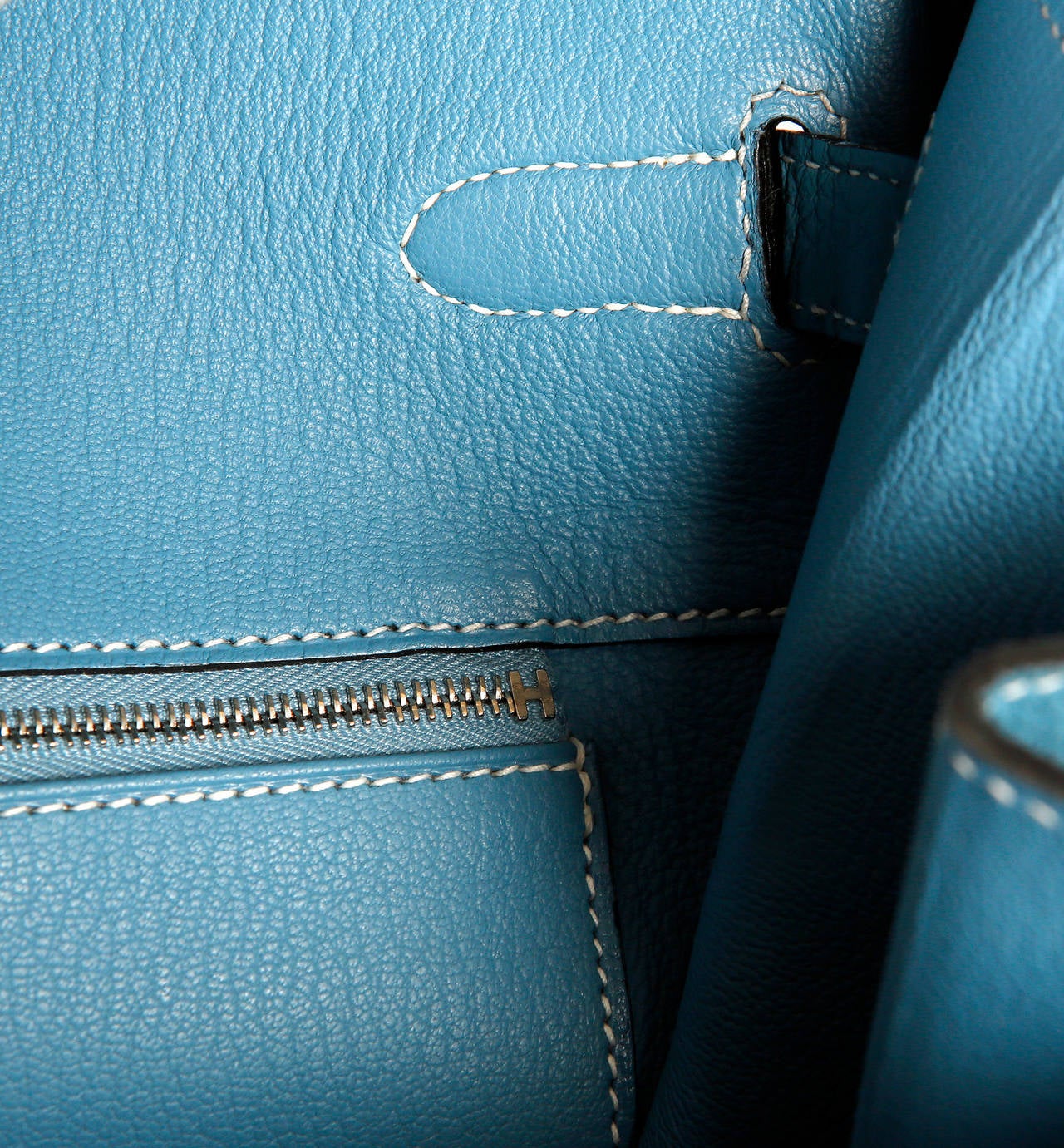 Hermes Blue Jean Birkin Bag- 40 cm Togo Leather PHW 6