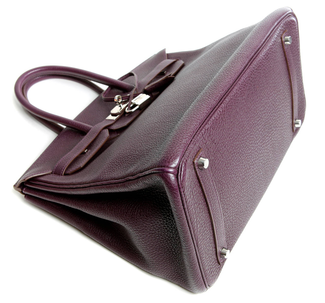 Hermes Togo Leather RAISIN Purple Birkin Bag 35 cm 1