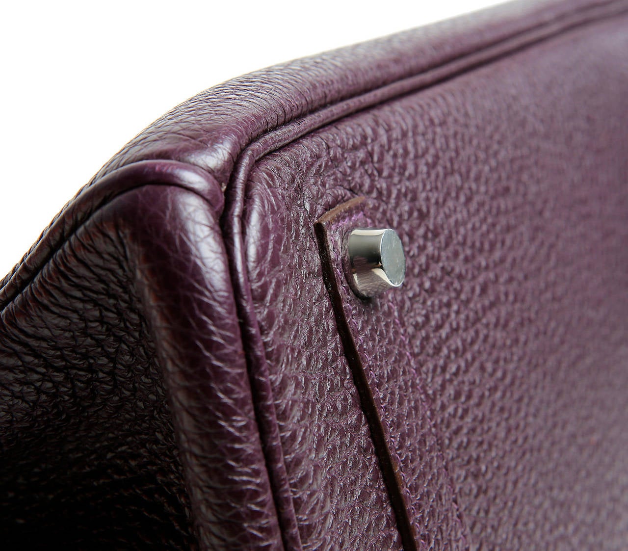 Hermes Togo Leather RAISIN Purple Birkin Bag 35 cm 2
