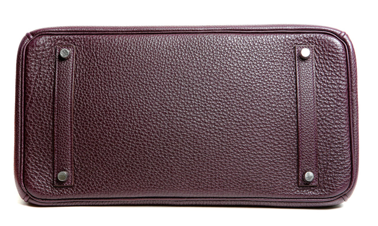 Women's Hermes Togo Leather RAISIN Purple Birkin Bag 35 cm