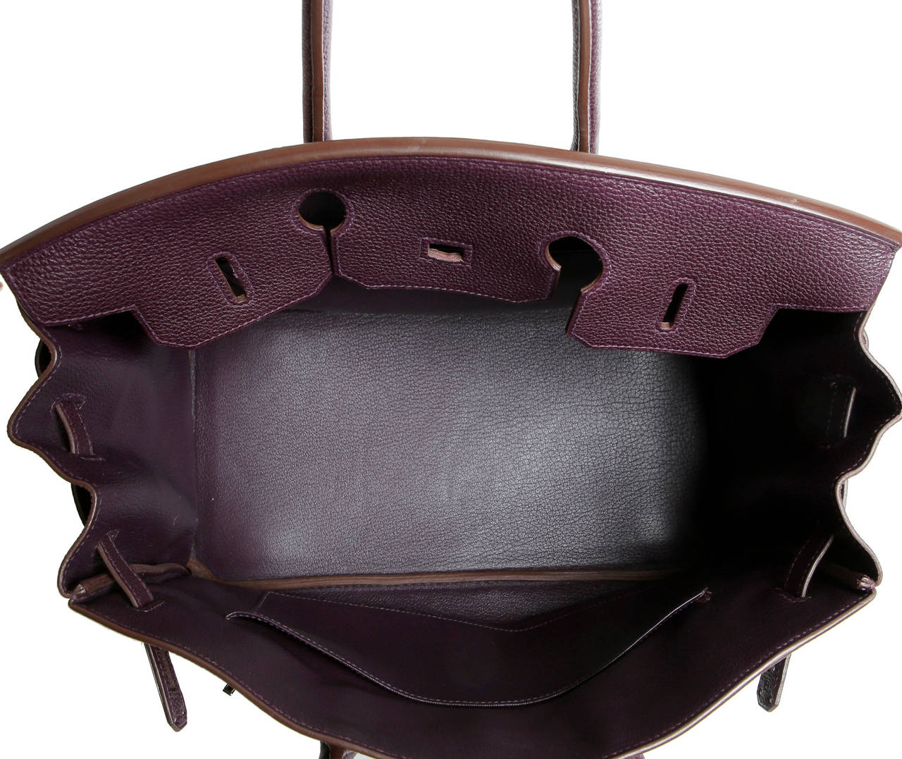 Hermes Togo Leather RAISIN Purple Birkin Bag 35 cm 5