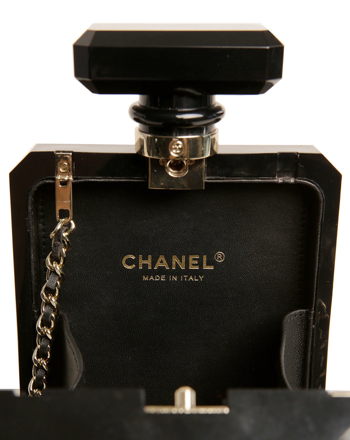 Chanel Black Perfume Bottle Bag- RARE at 1stDibs