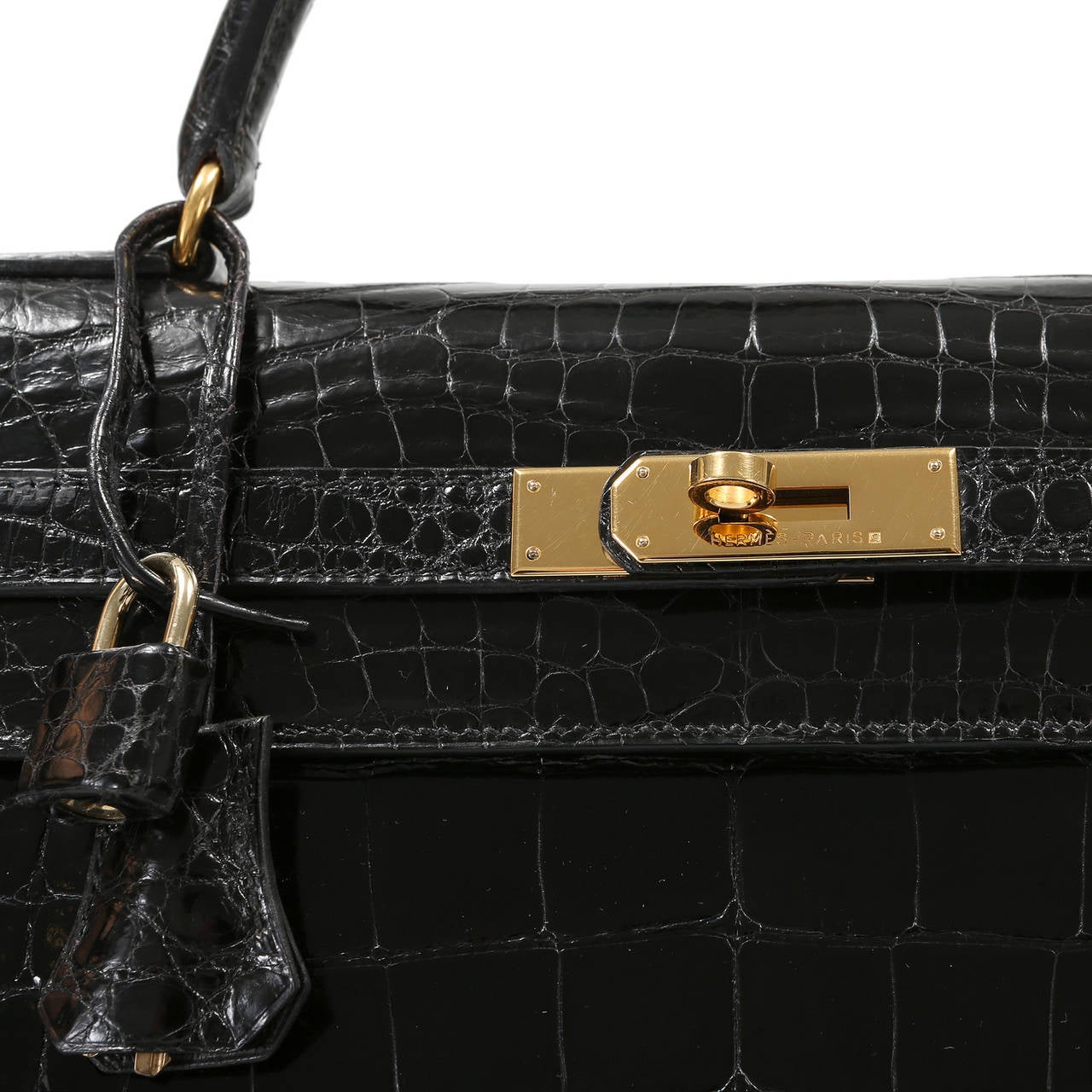 Hermes Black Alligator Kelly Bag- 35cm with Gold 1