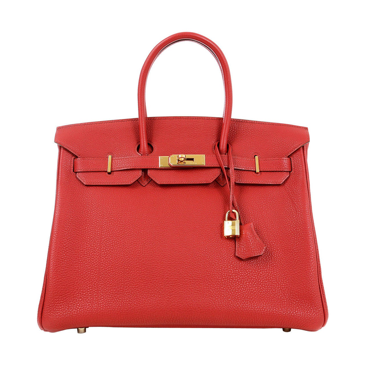 Hermes Red Leather 35 cm Birkin Bag-  RED TOGO with GOLD hardware