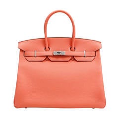 Hermes Crevette Togo 35 cm Birkin Bag- Salmon Pink Color