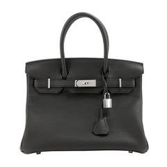 Hermes Black 30 cm Birkin- TOGO with Palladium