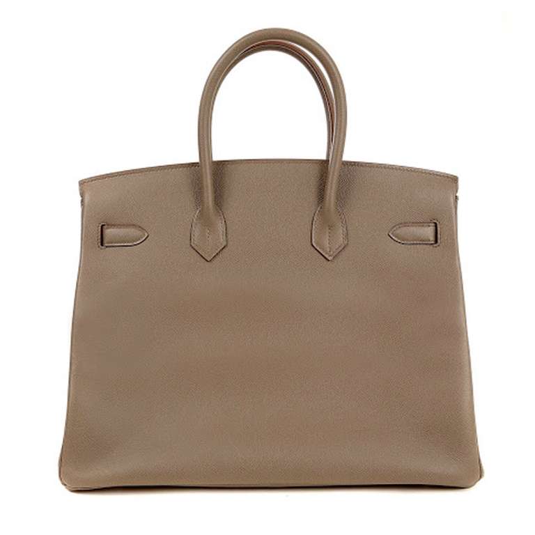 Women's Hermès Birkin 35 CM In Etain Epsom With Palladium Hardware