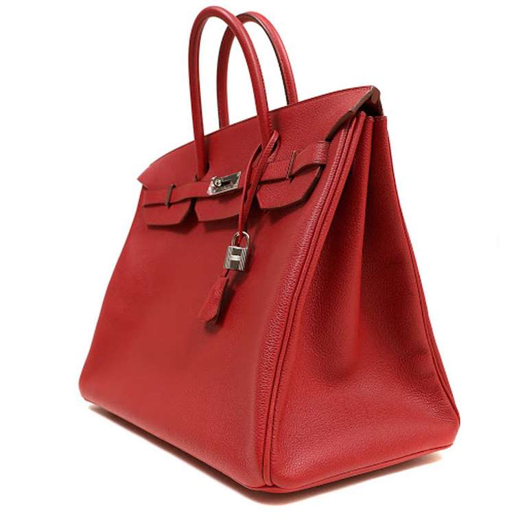 Orange Hermes Red Epsom 40cm Birkin Bag