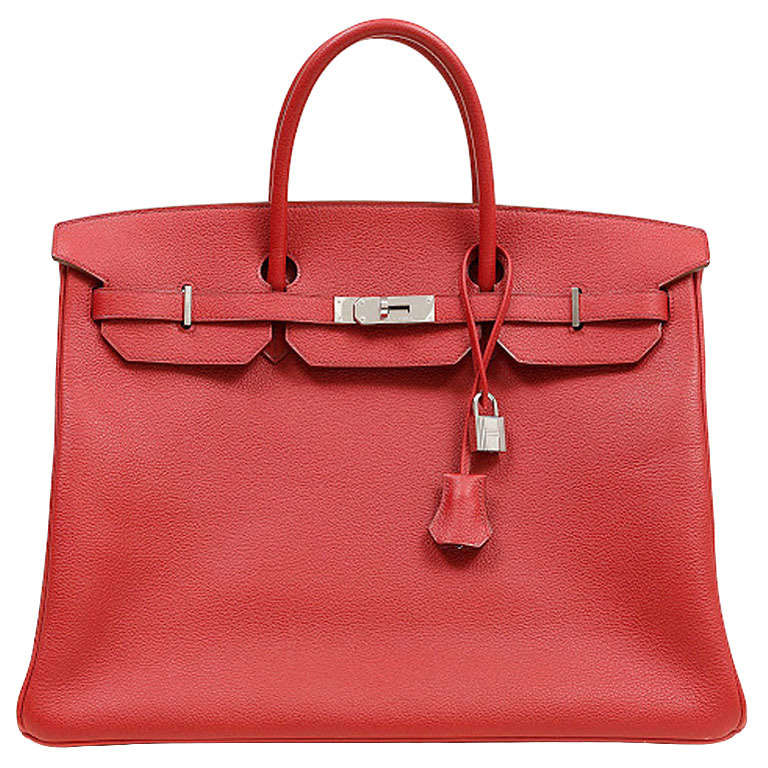 Hermes Red Epsom 40cm Birkin Bag at 1stdibs
