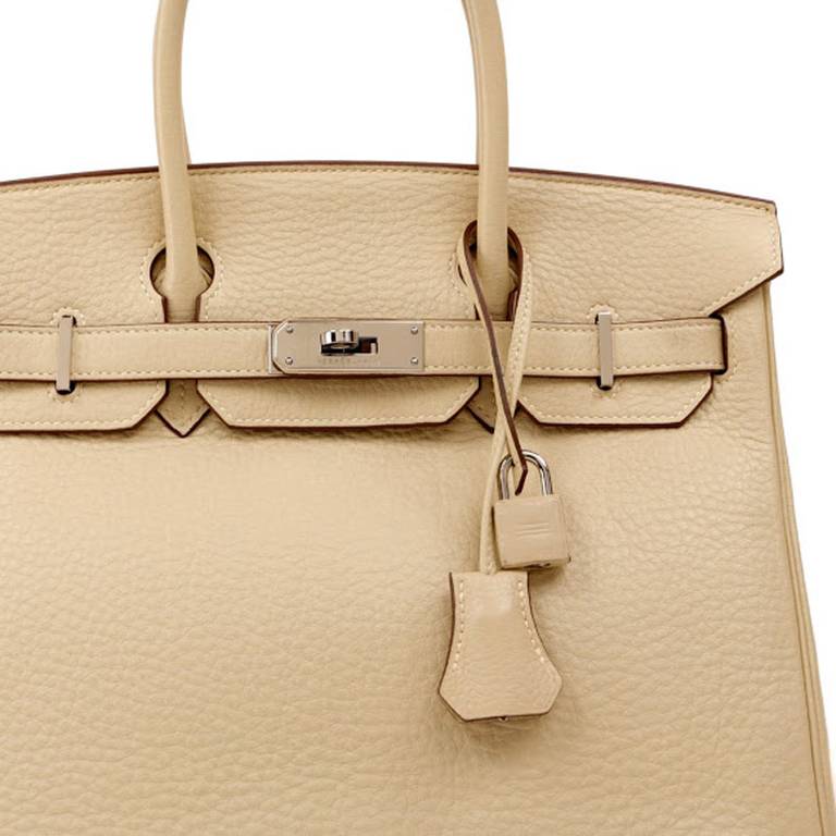 Hermes Parchment Birkin Clemence Bag - 30cm In Excellent Condition In Malibu, CA