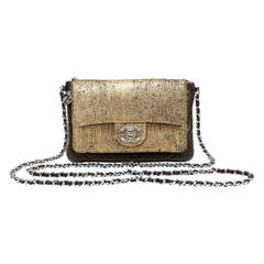 Chanel Black and Gold Leather Double Pouch Cross Body Bag