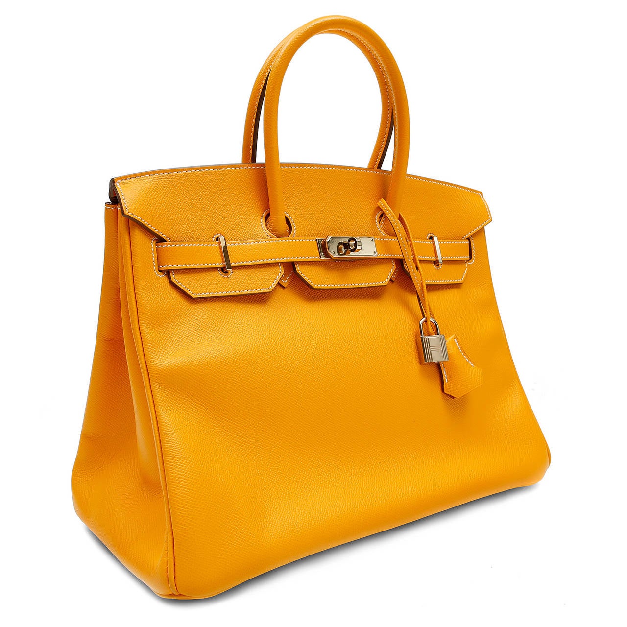 Hermes Jaune D'or Yellow Epsom Leather Birkin Bag- 35 cm In New Condition In Malibu, CA
