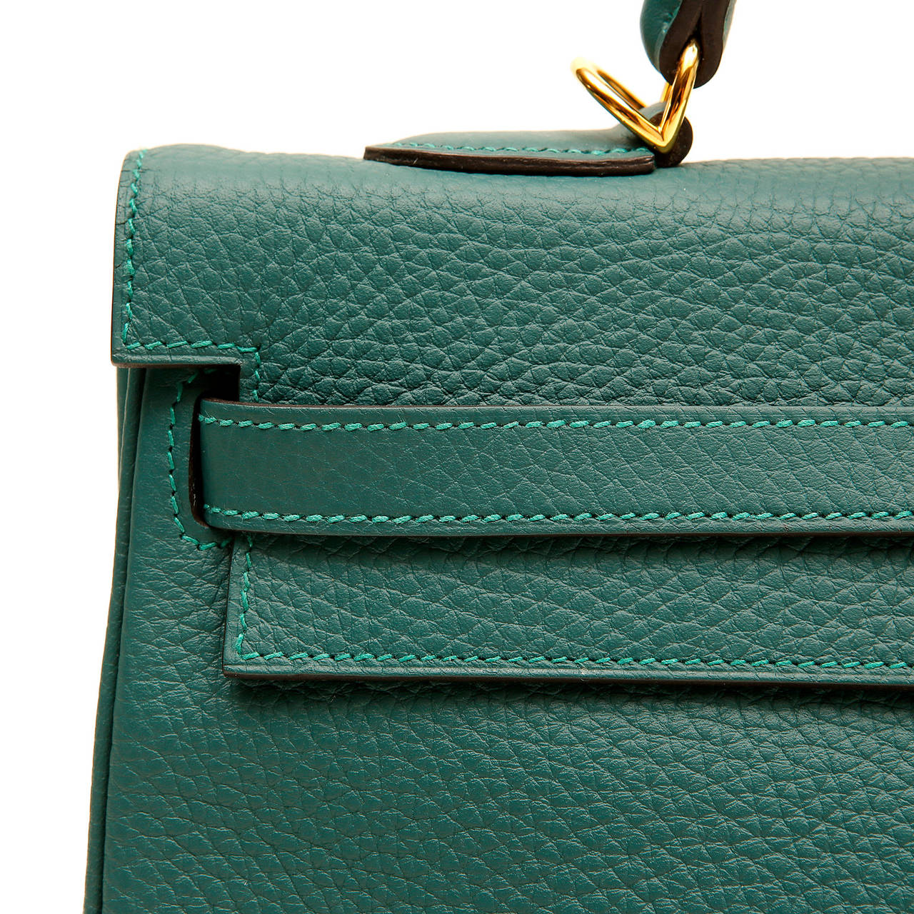 Hermes Malachite Green Togo 35 cm Kelly Bag at 1stdibs