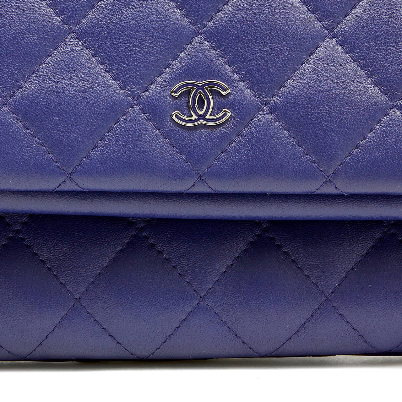 Chanel Purple Quilted Leather Clutch For Sale 1