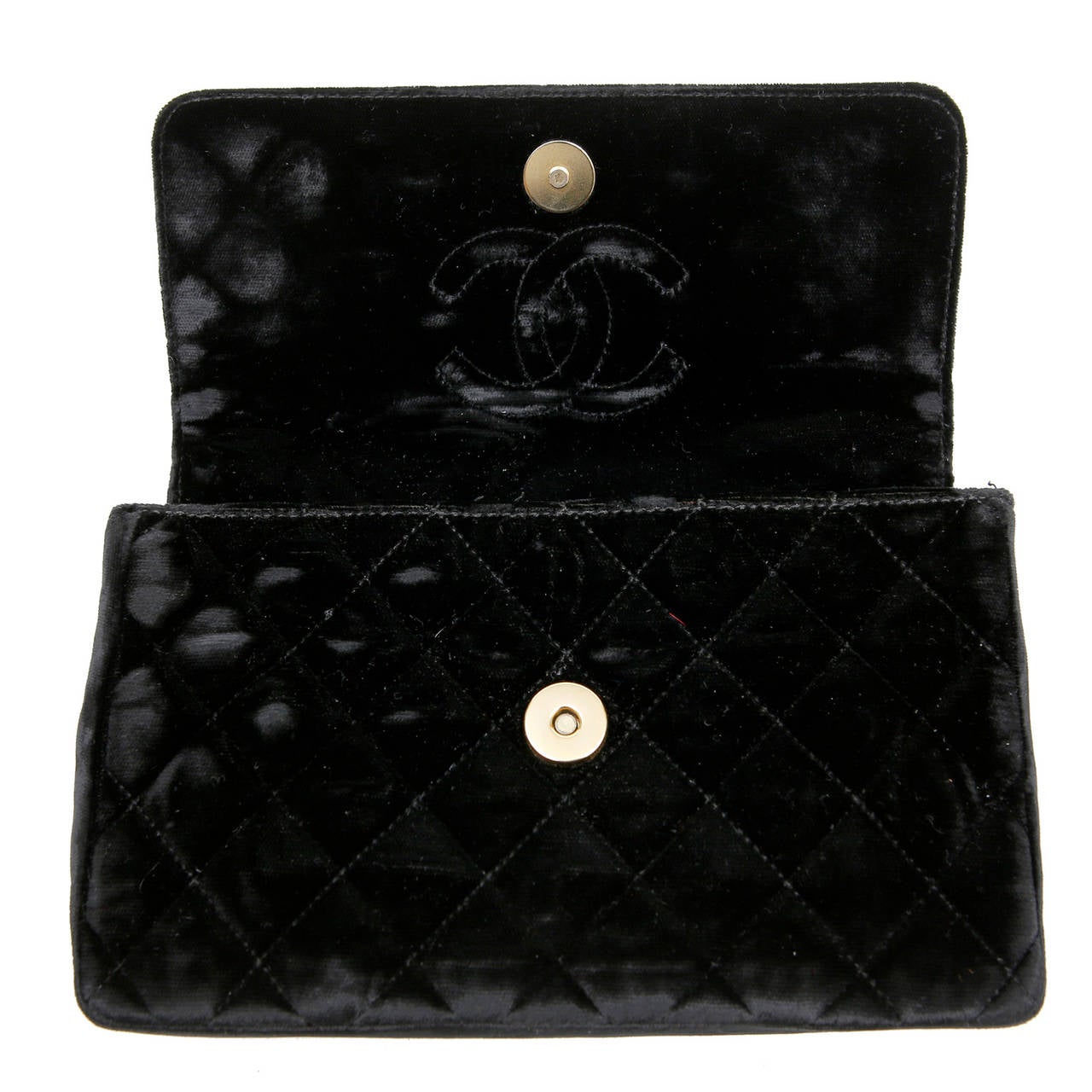 Chanel Black Velvet Gripoix Vintage Bag 2