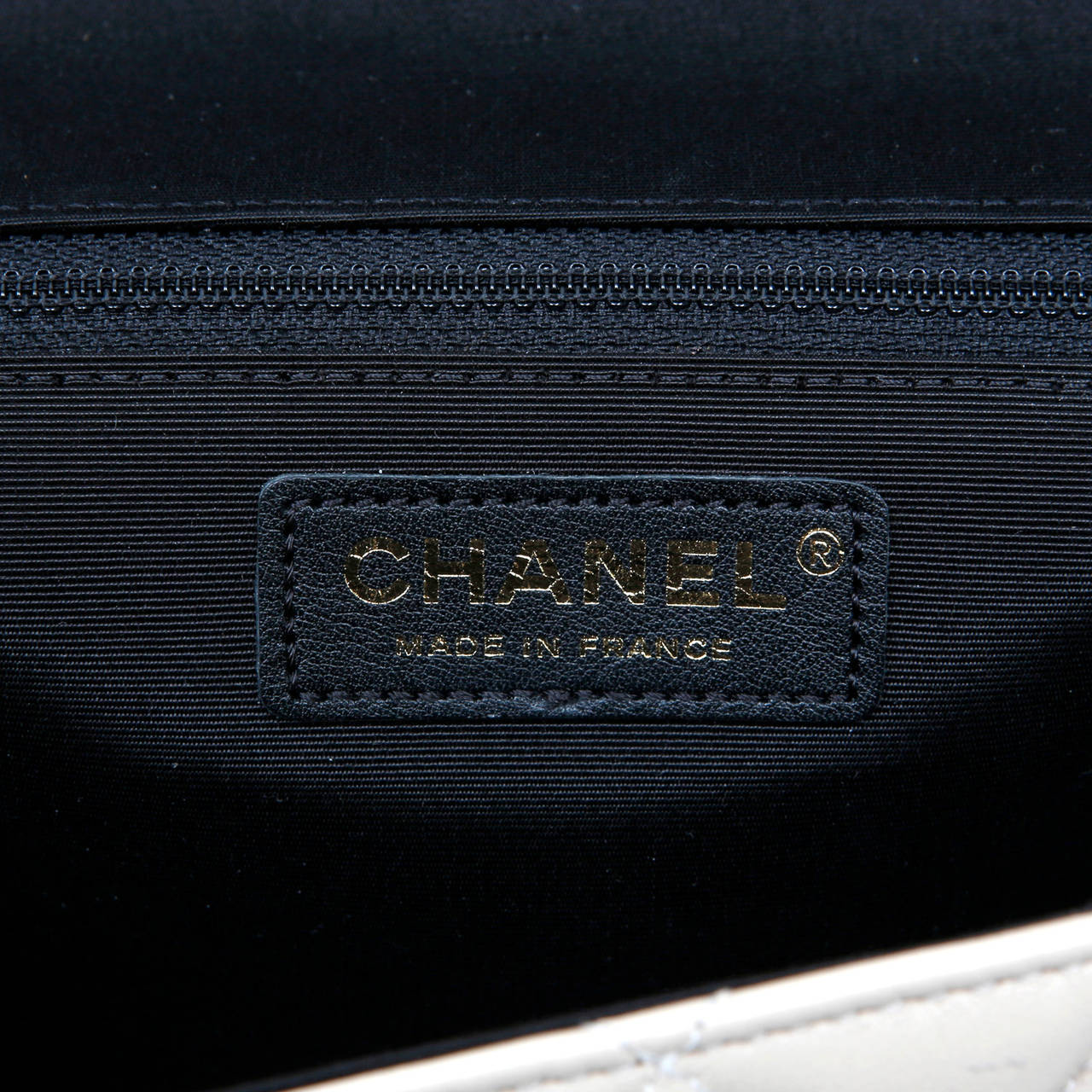Chanel Beige Leather Black Trim Flap Bag 4