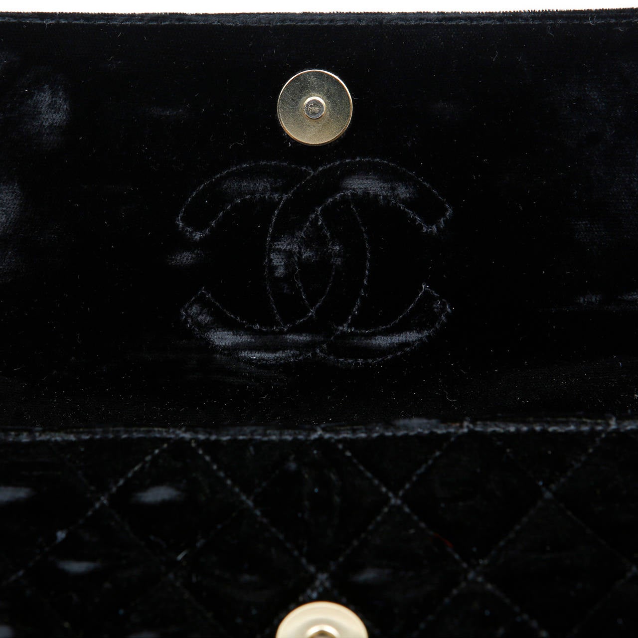 Chanel Black Velvet Gripoix Vintage Bag 4