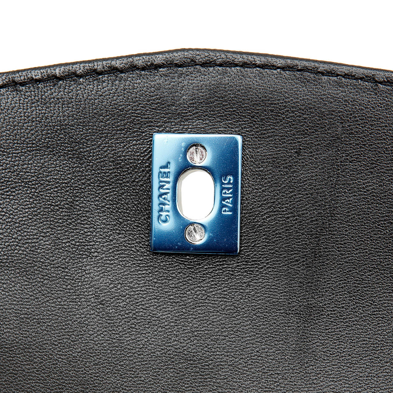 Chanel Black Leather Medium Flap Bag with Silver Hardware 4