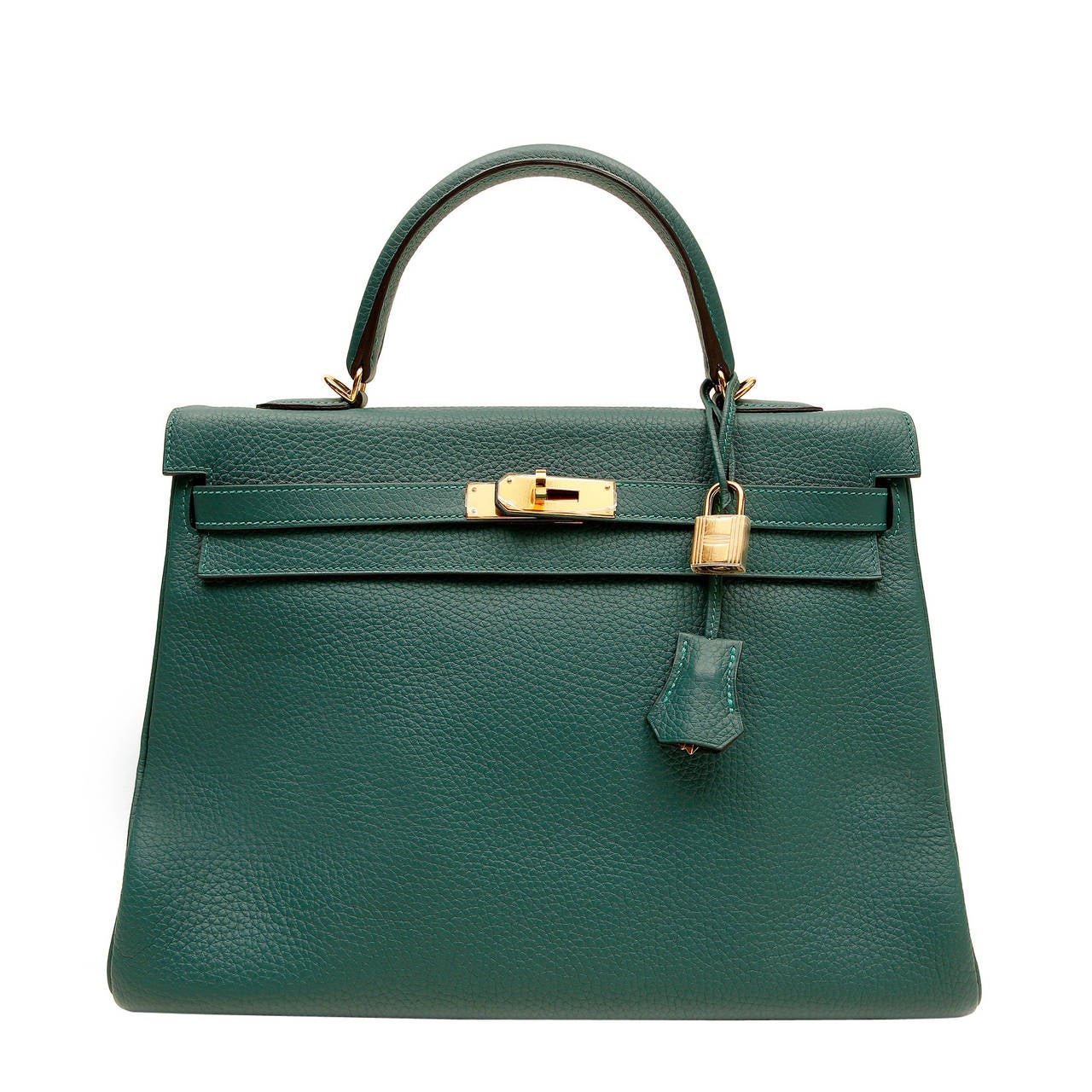 Hermes Malachite Green Togo 35 cm Kelly Bag at 1stdibs