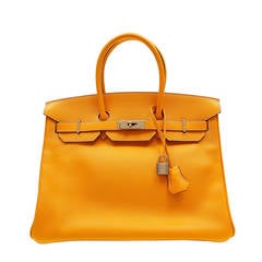 Hermes Jaune D'or Yellow Epsom Leather Birkin Bag- 35 cm