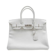 Hermes 35 cm Birkin Bag- White Togo with Palladium