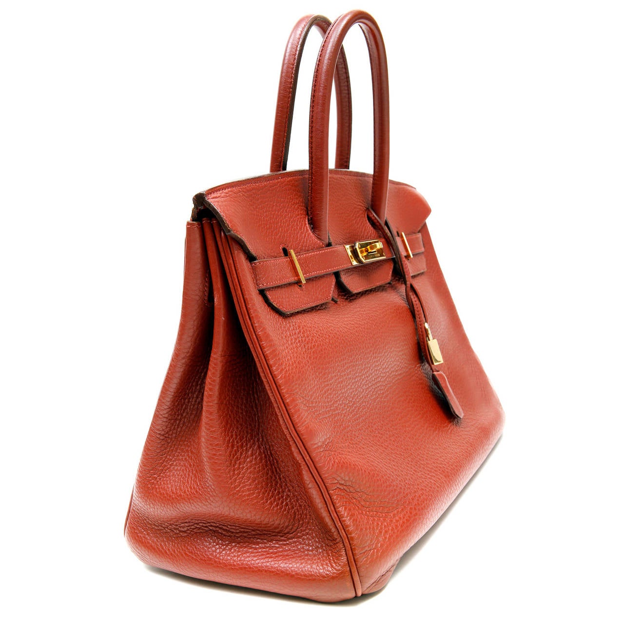 Hermes Brique Red Clemence Birkin Bag- 35 cm, GHW at 1stdibs