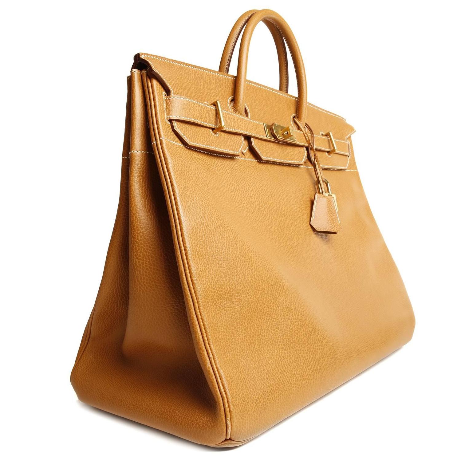 Herms Natural Ardennes Leather 45 cm HAC Birkin at 1stdibs  