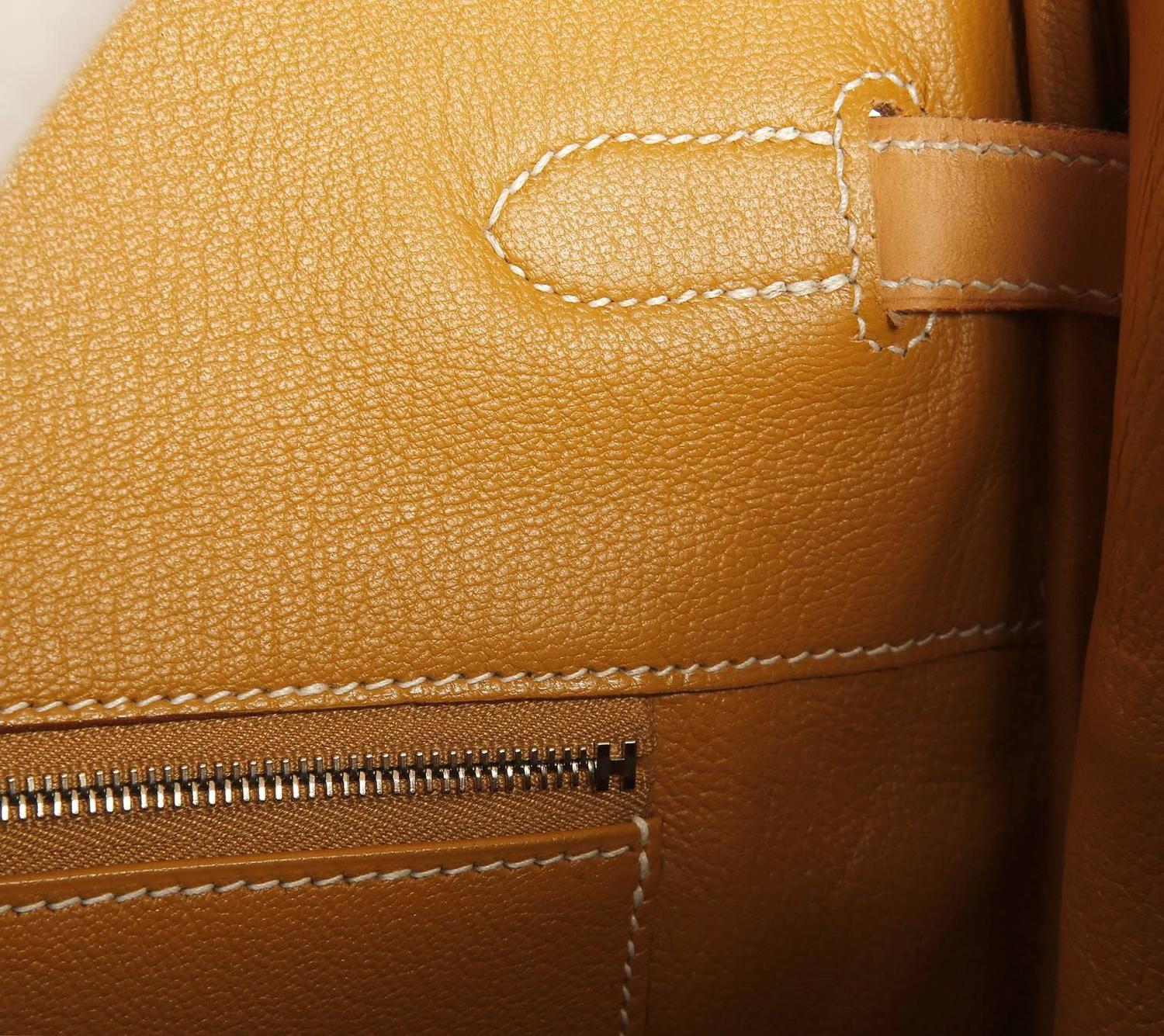 Herms Barenia and Olive Canvas 35 cm Birkin Bag-PHW For Sale at ...