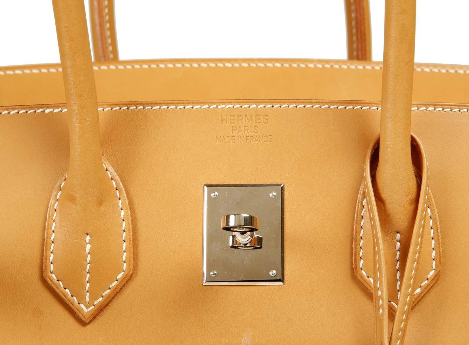 Herms Barenia and Olive Canvas 35 cm Birkin Bag-PHW For Sale at ...