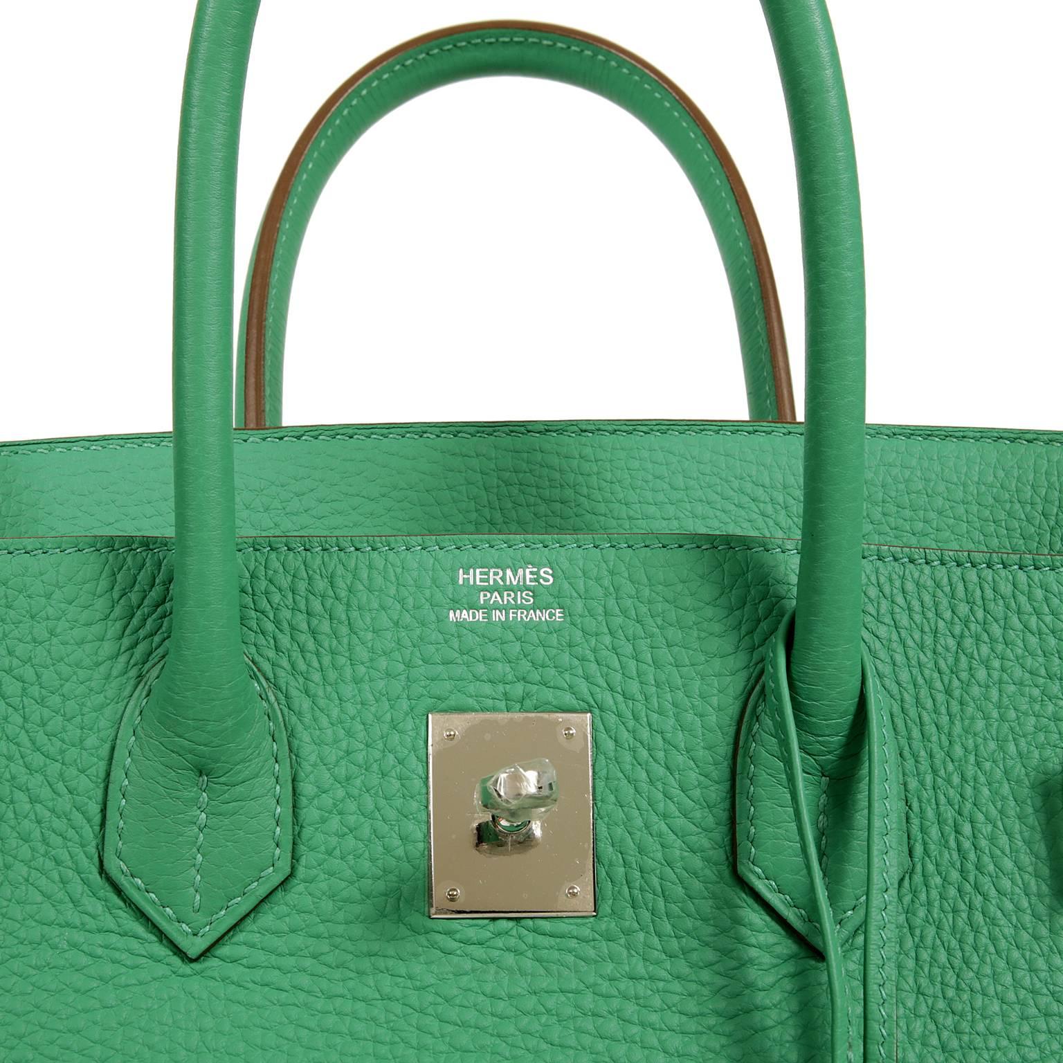 Hermès Menthe Green 35 cm Birkin- Clemence with Palladium 1