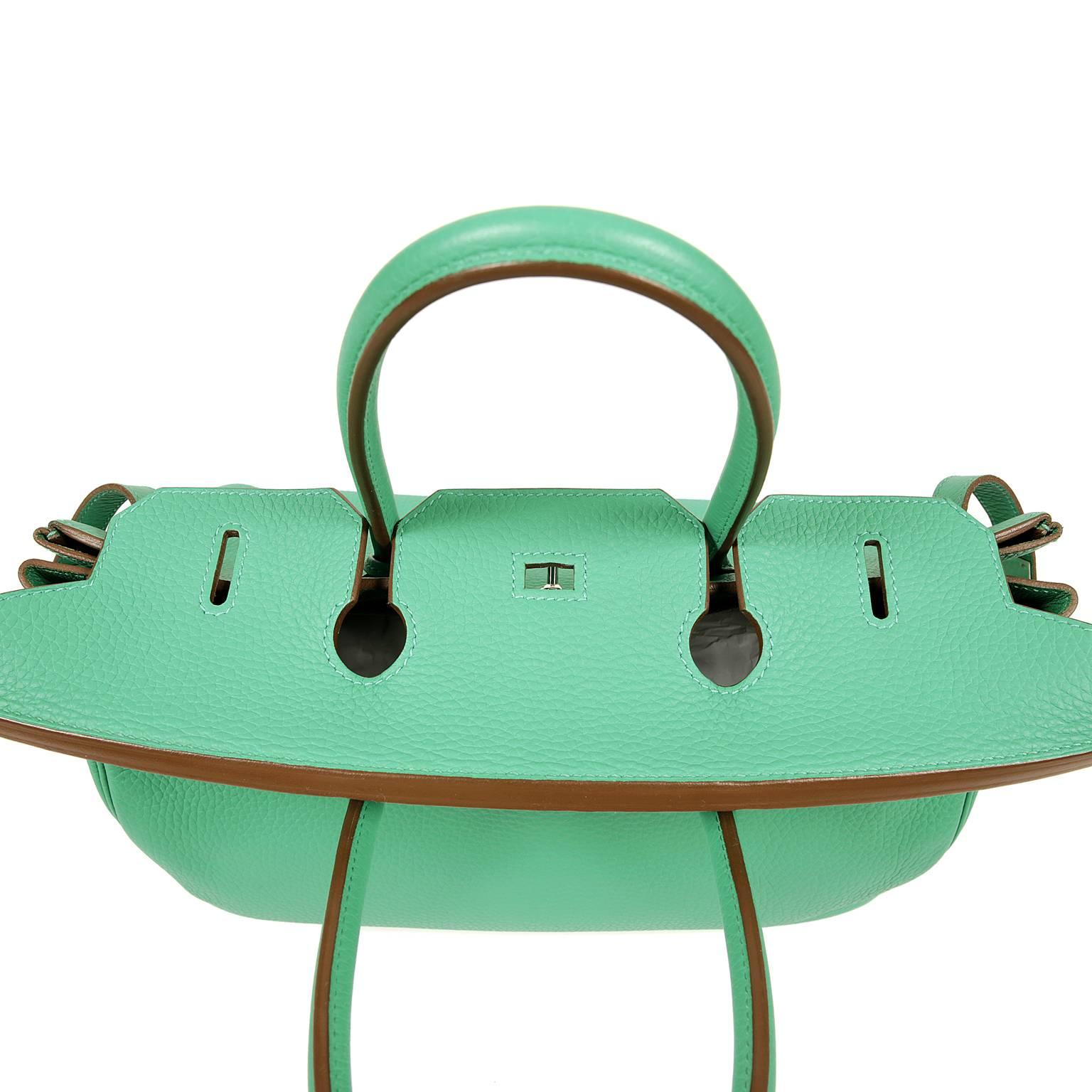 Hermès Menthe Green 35 cm Birkin- Clemence with Palladium 2