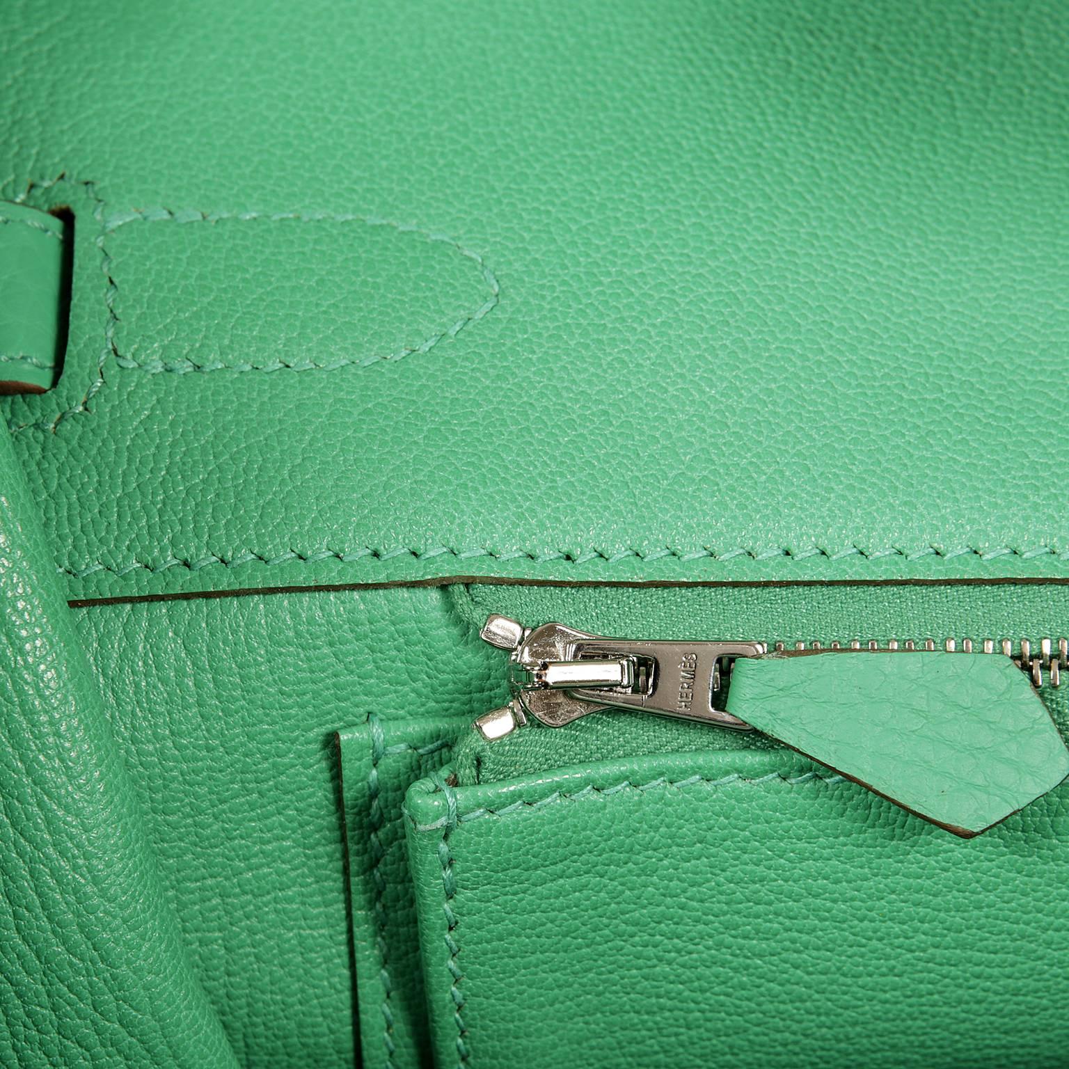 Hermès Menthe Green 35 cm Birkin- Clemence with Palladium 3