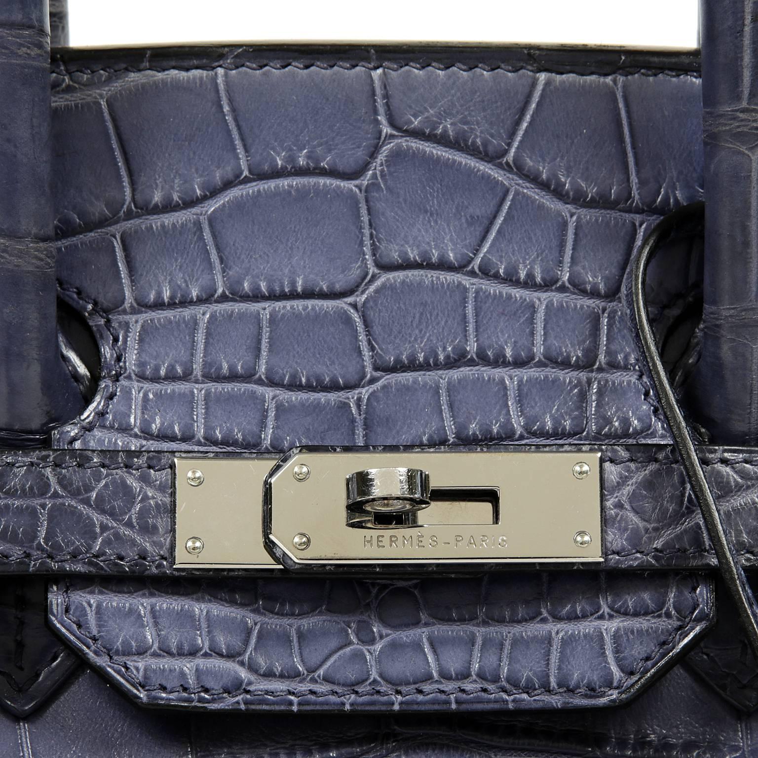 Hermès Brighton Blue 35 cm Birkin Bag- Matte Alligator with PHW 1