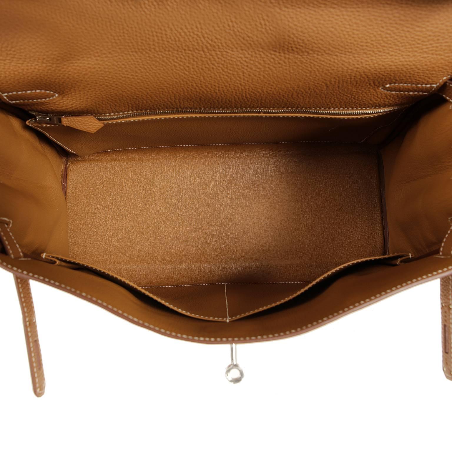 Hermès Gold Togo Leather 35 cm Kelly Bag with Palladium 4