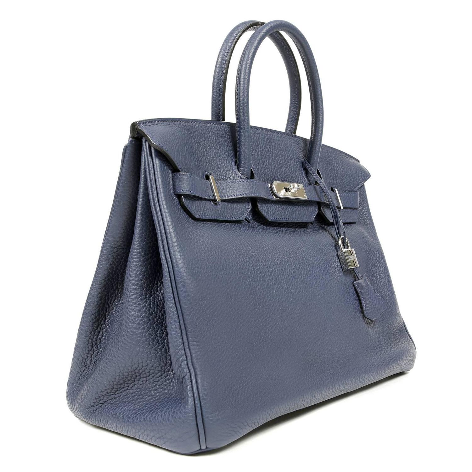 Herms Indigo Blue Togo 35 cm Birkin Bag, PHW at 1stdibs  
