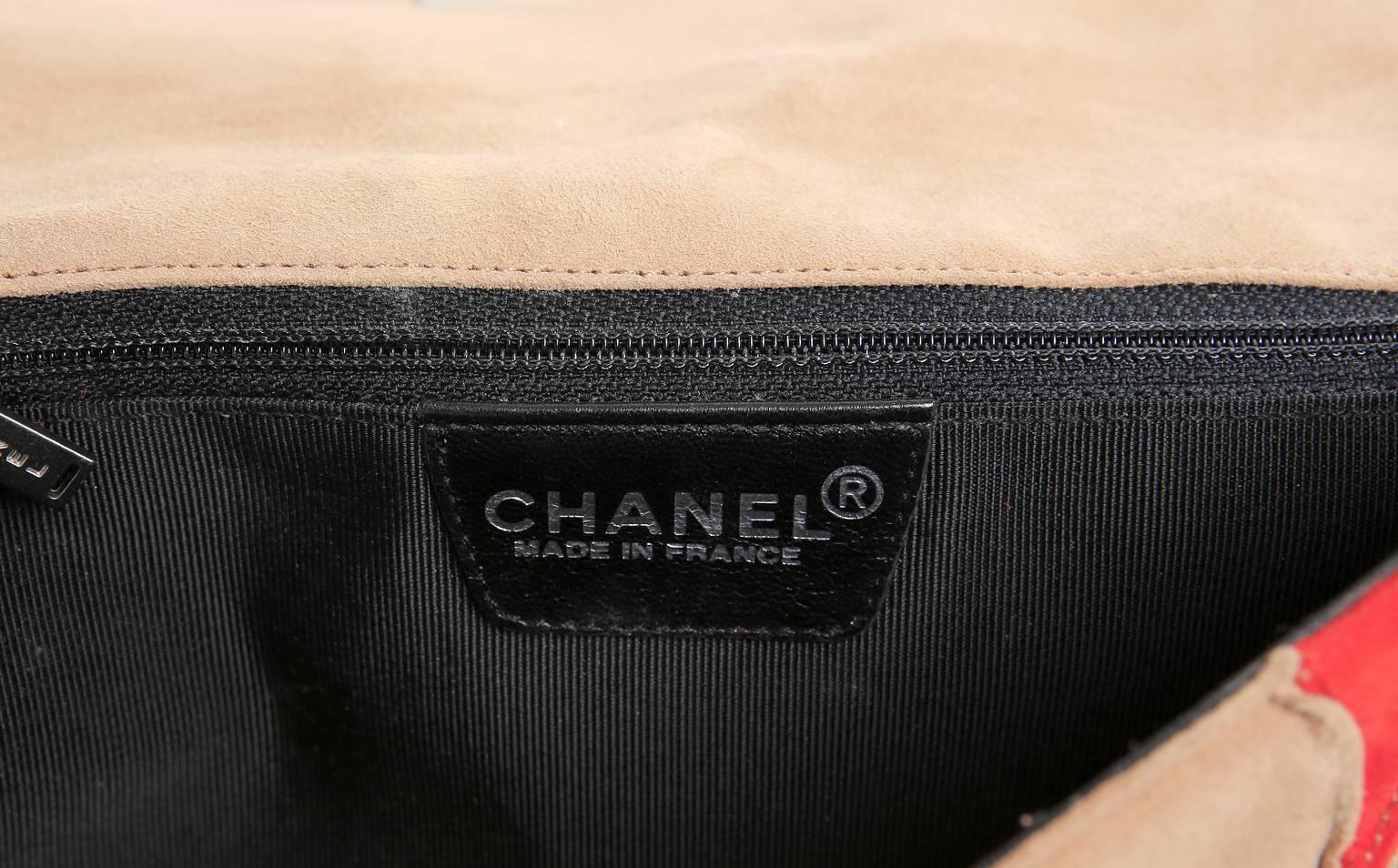 Chanel Pink Suede Patchwork Flap Bag- Multi Color 1