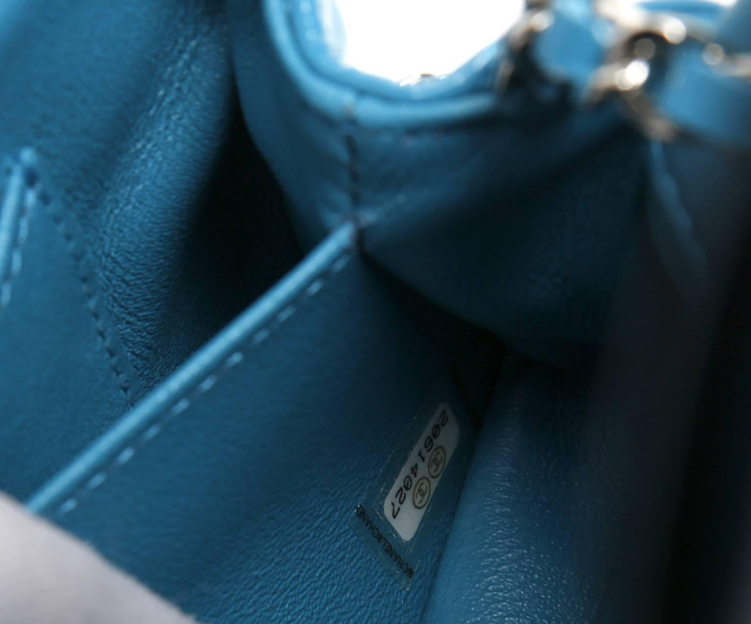 Chanel Turquoise Patent Extra Mini Classic Flap Bag 2
